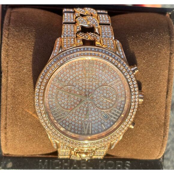 Michael Kors Watch MK5900 Oversized Rose Gold Pave Face and Band New NWT $550 - Picture 2 of 11